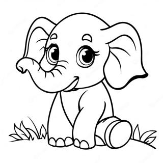 Page A Colorier Bebe Elephant Realiste Mignon 11708-9590