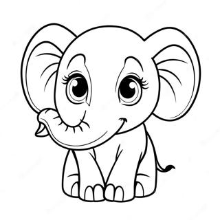 Page A Colorier Bebe Elephant Realiste Mignon 11708-9591