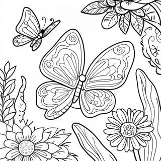 Page A Colorier De Jardin De Papillons Complexe 11738-9616