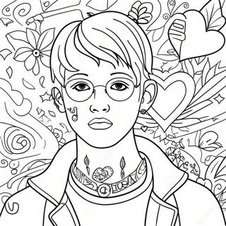 Page A Colorier De Lil Peep Avec Des Lunettes En Forme De Coeur 11758-9653