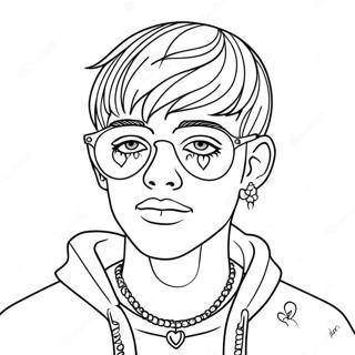 Page A Colorier De Lil Peep Avec Des Lunettes En Forme De Coeur 11758-9656