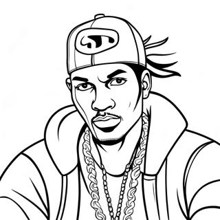 Page A Colorier De Gangster Hip Hop Cool Avec Casquette 11788-9669