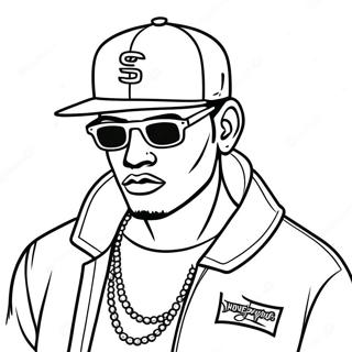 Page A Colorier De Gangster Hip Hop Cool Avec Casquette 11788-9671