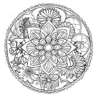 Page A Colorier De Mandala De Fleurs De Relaxation 11797-9675