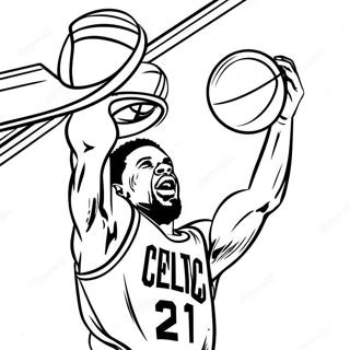 Page A Colorier Dun Joueur De Basket Des Celtics En Train De Dunker 11978-9805