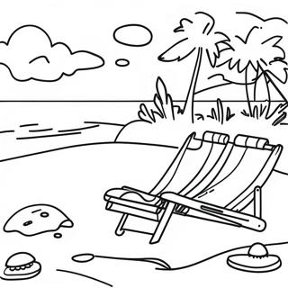 Page A Colorier Scene De Plage Amusante Dete 11-12