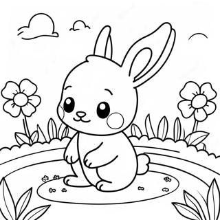 Page A Colorier Dun Mignon Bebe Lapin Dans Un Champ De Fleurs 12018-9837