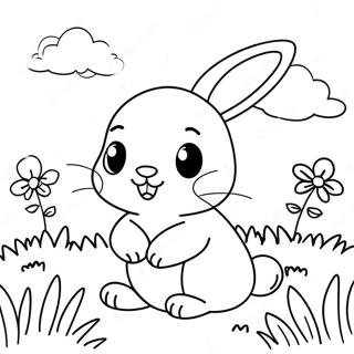 Page A Colorier Dun Mignon Bebe Lapin Dans Un Champ De Fleurs 12018-9839