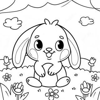 Page A Colorier Dun Mignon Bebe Lapin Dans Un Champ De Fleurs 12018-9840