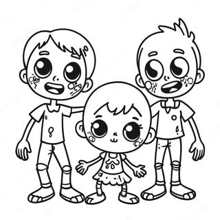 Page A Colorier De La Famille Zombie Mignonne 12048-9861