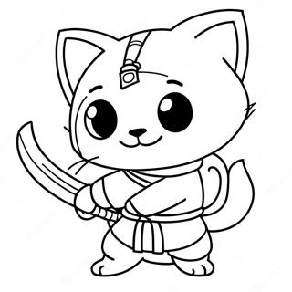 Page A Colorier De Chat Ninja Aventurier En Action 12198-9981