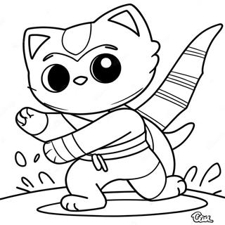 Page A Colorier De Chat Ninja Aventurier En Action 12198-9983