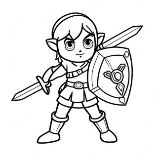 Page A Colorier De Link En Pose Heroique 122-102