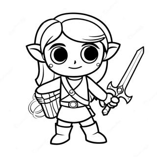 Page A Colorier De Link En Pose Heroique 122-104