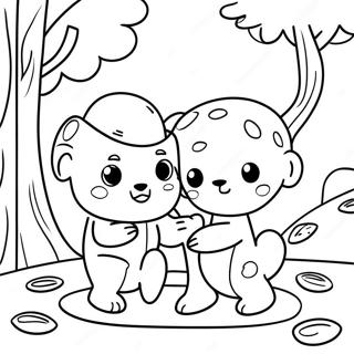 Page A Colorier Chip Et Potato Jouant Dans Le Parc 12348-10277