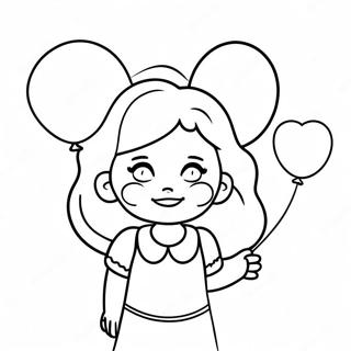 Page A Colorier De Megan Avec Des Ballons Colores 12408-10327