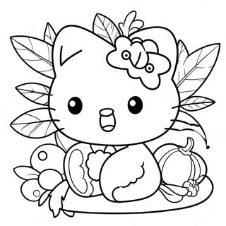 Hello Kitty Thanksgiving Pages À Colorier