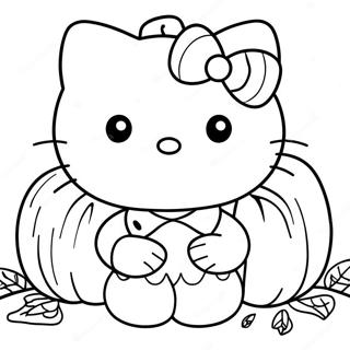 Page A Colorier De Hello Kitty Avec Une Citrouille 12448-10360