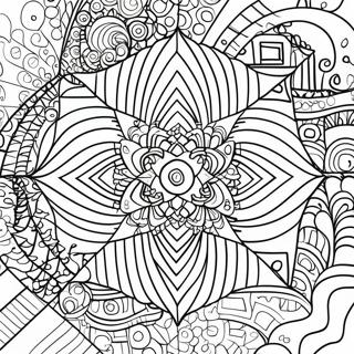 Page A Colorier De Motifs Geometriques Dillusion Doptique 12457-10362