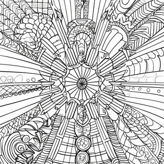 Page A Colorier De Motifs Geometriques Dillusion Doptique 12457-10364