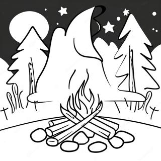 Page A Colorier De Feu De Camp Confortable Sous Les Etoiles 12488-10389