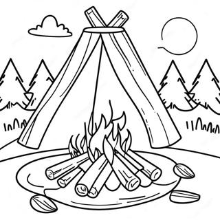 Page A Colorier De Feu De Camp Confortable Sous Les Etoiles 12488-10392