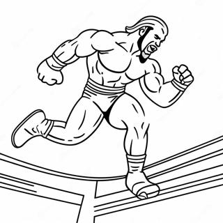 Page A Colorier Dun Lutteur De La Wwe Sautant Sur Un Adversaire 12508-10406