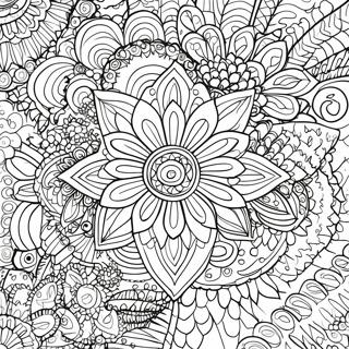 Page A Colorier De Mandala Floral En Niveaux De Gris Detaille 12537-10426