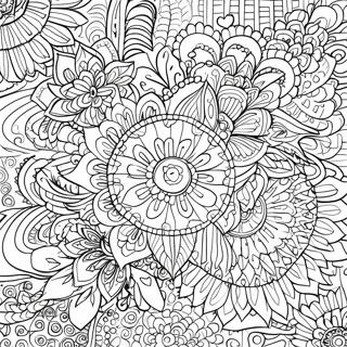 Page A Colorier De Mandala Floral En Niveaux De Gris Detaille 12537-10428