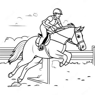 Page A Colorier De Cheval Sautant En Cross Country 12547-10434