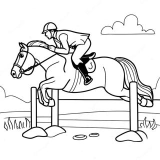 Page A Colorier De Cheval Sautant En Cross Country 12547-10435