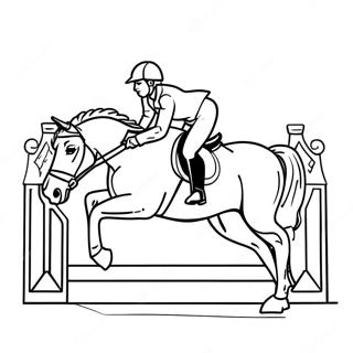 Page A Colorier De Cheval Dequitation Elegant Sautant 12548-10438