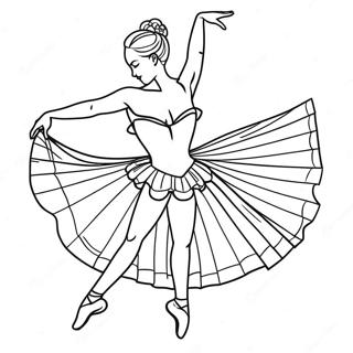 Page A Colorier Ballerine Elegante En Pose Gracieuse 12568-10461