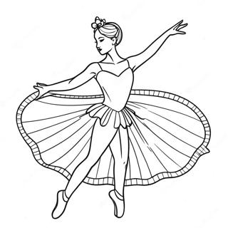 Page A Colorier Ballerine Elegante En Pose Gracieuse 12568-10464