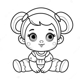 Page A Colorier Poupee Bebe Adorable Avec De Grands Yeux 12578-10470