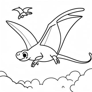 Page A Colorier Pterodactyle Volant Dans Le Ciel 12678-10549