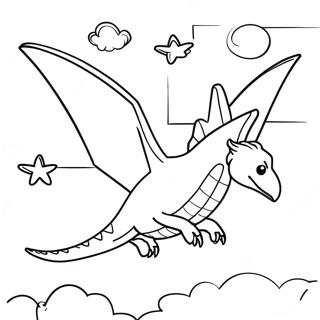 Page A Colorier Pterodactyle Volant Dans Le Ciel 12678-10550