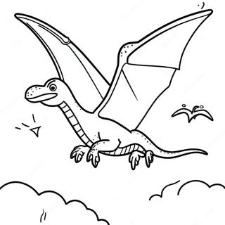 Page A Colorier Pterodactyle Volant Dans Le Ciel 12678-10552