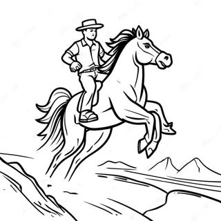 Page A Colorier Bronco Sauvage En Course 1292-1036