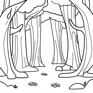 Page A Colorier De Scene Forestiere Mysterieuse 12958-10772