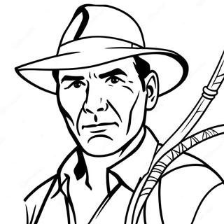 Page A Colorier Dindiana Jones Avec Un Fouet 12998-10802