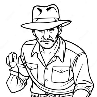 Page A Colorier Dindiana Jones Avec Un Fouet 12998-10803