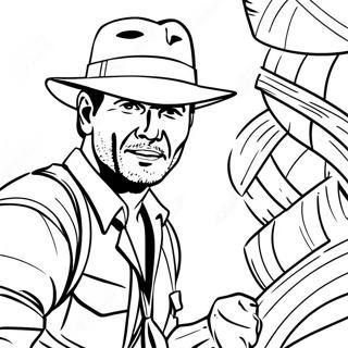 Page A Colorier Dindiana Jones Avec Un Fouet 12998-10804