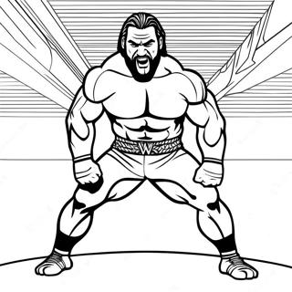 Page A Colorier De Lutteur Wwe Dynamique En Action 13118-10900