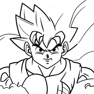 Page A Colorier De Goku En Pose De Bataille Epique 13188-10956