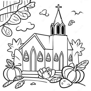 Église De Thanksgiving Pages À Colorier