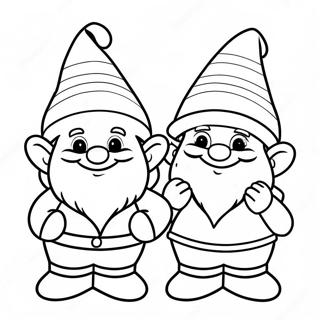 Gnomes De Noël Pages À Colorier