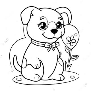 Chiot Saint-Valentin Pages À Colorier