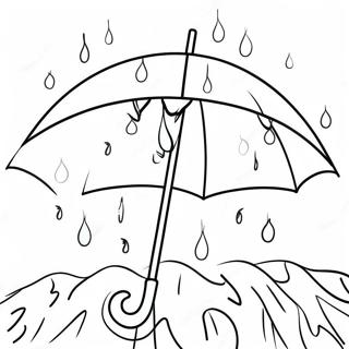 Page A Colorier Dun Parapluie Colore Sous La Pluie 13368-11097