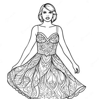 Page A Colorier De Taylor Swift En Robe Etincelante 13398-11124